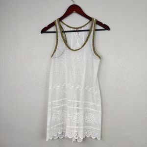 Free People Lace Pattern Tank Yarn Trim